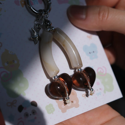 Glass Heart Charm Keychain/original handmade phone charms and straps with cute style