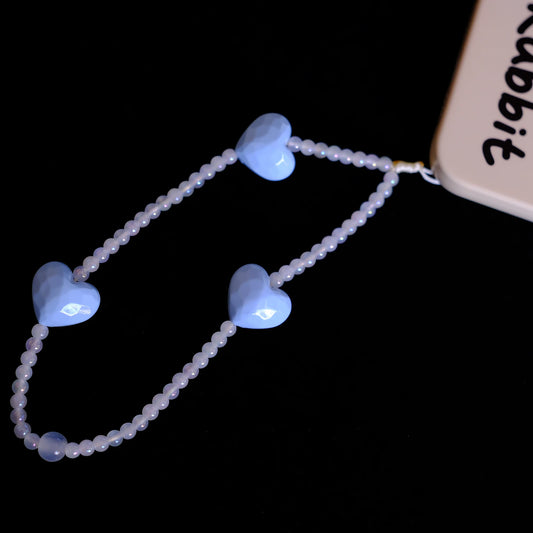 Dual-Texture original handmade Blue Heart phone charms and straps with socialite and fairy style