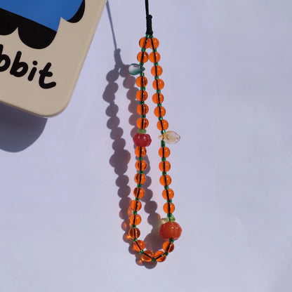 Persimmon Beaded original handmade phone charms and straps with auspicious meaning