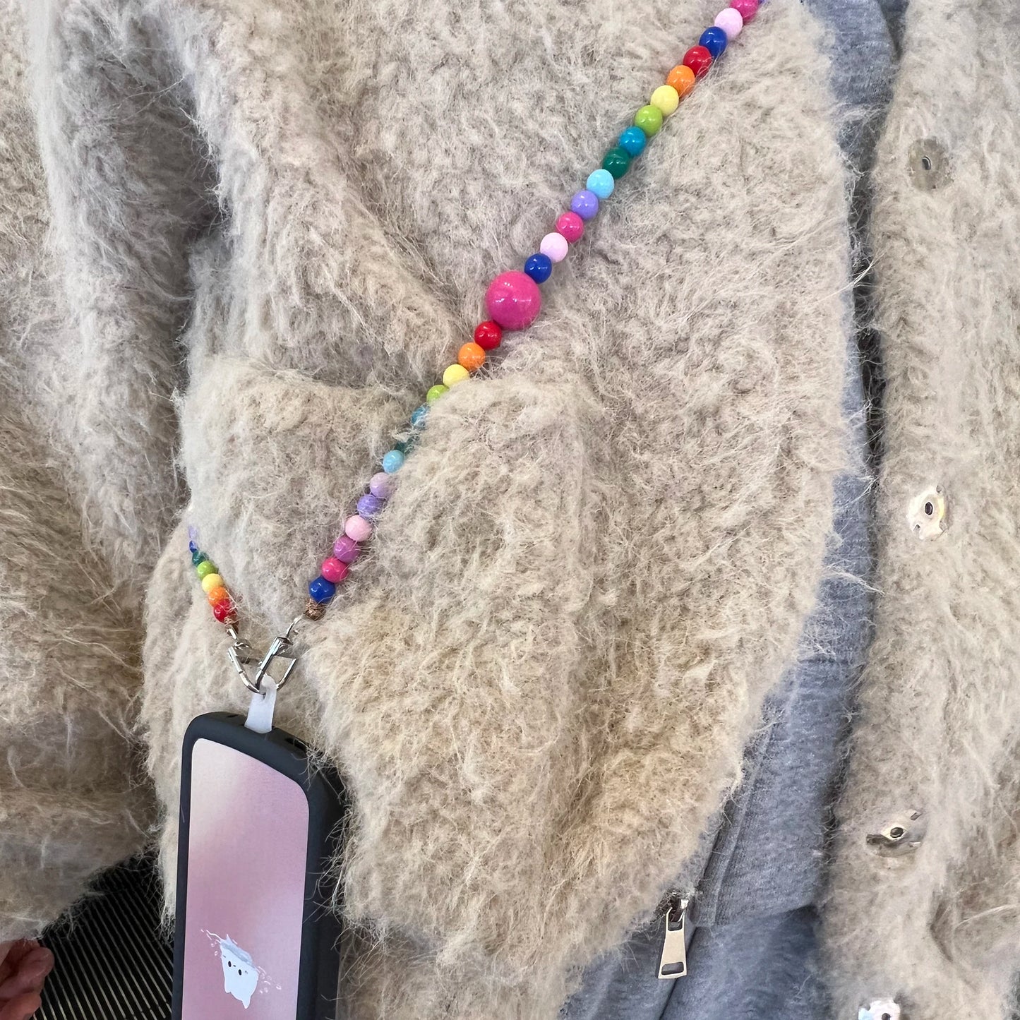 Original handmade crossbody phone charms and straps with cute rainbow style