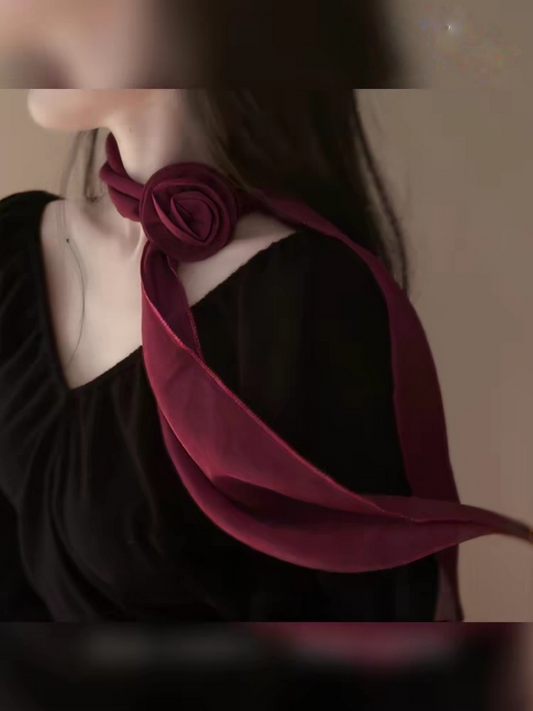 Rosette Tie-Neck Scarf/neckerchief