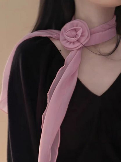 Rosette Tie-Neck Scarf/neckerchief