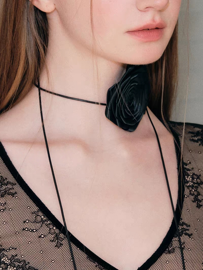 Floral Applique Choker Scarf/neckerchief