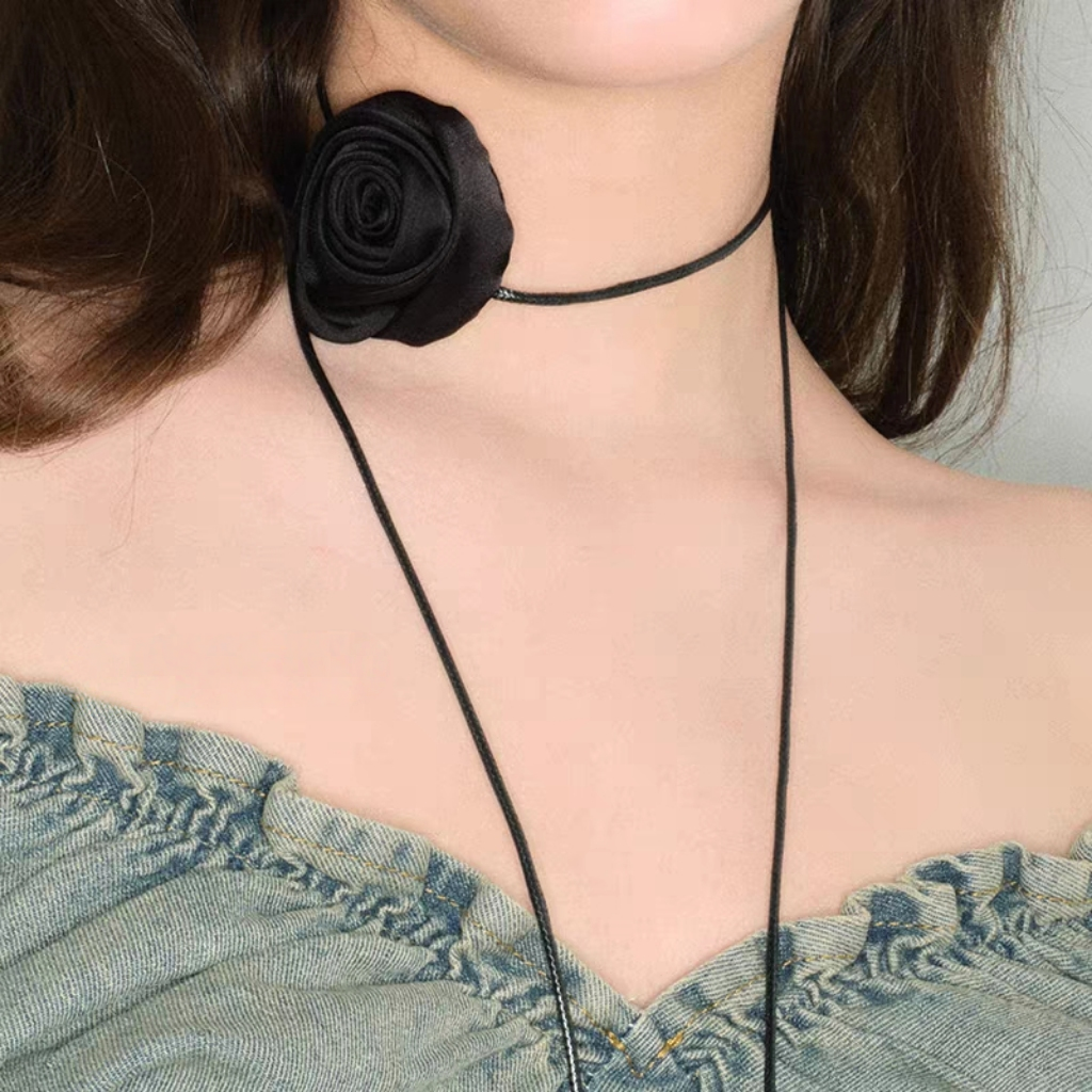 Floral Applique Choker Scarf/neckerchief