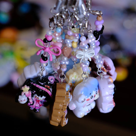 Cute Bean Keychain and Phone Strap/charm Blind Box/tiny play food assortment